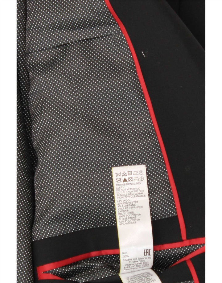 Marks & Spencer Chaqueta tipo blazer de 2 botones para hombre UK 48 2XL Lana negra