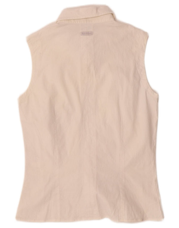 Calvin Klein Jeans Blusa sin mangas para mujer UK 44 Grande Algodón blanco