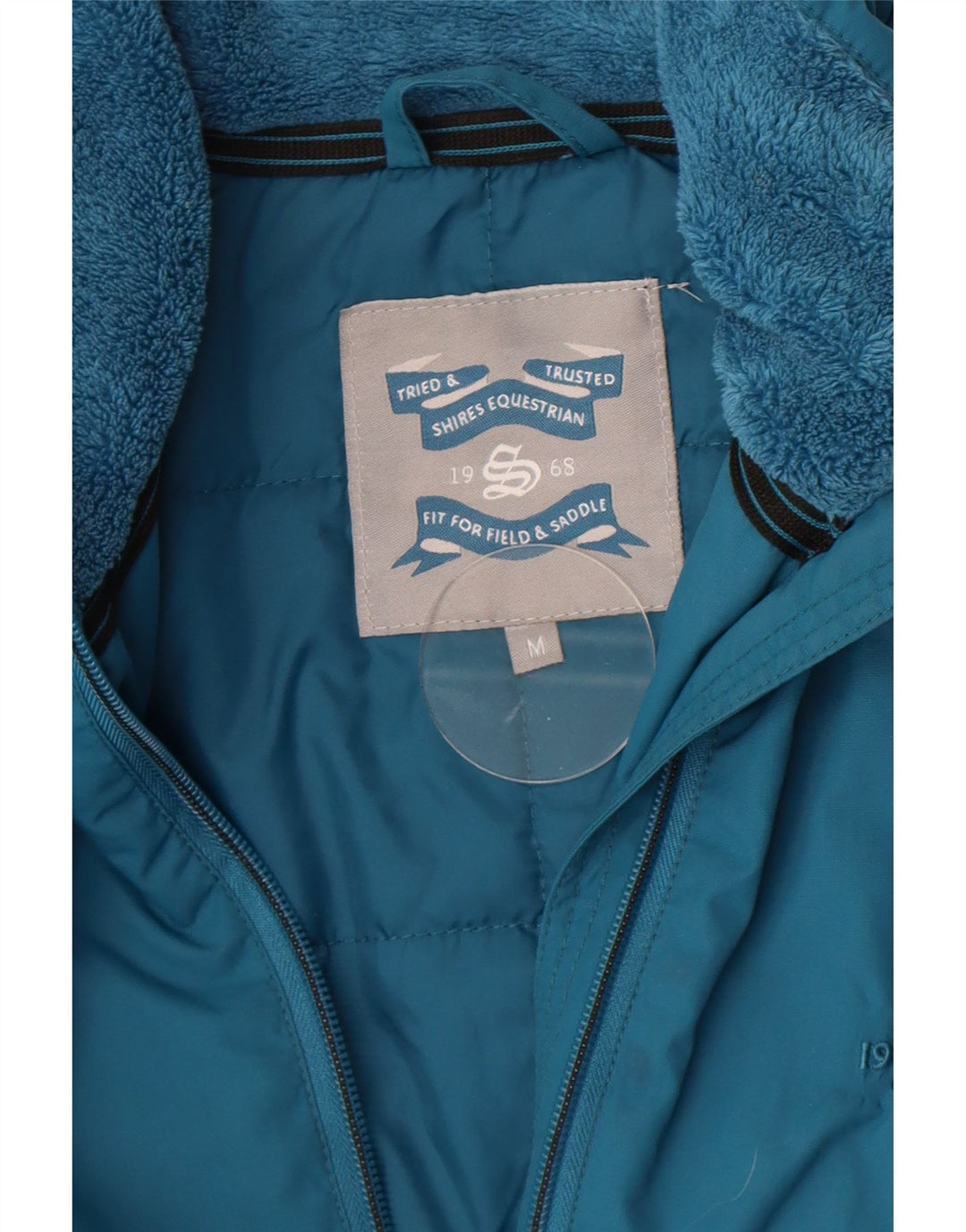 Vintage mujer cortavientos chaqueta Reino Unido 14 nailon azul medio