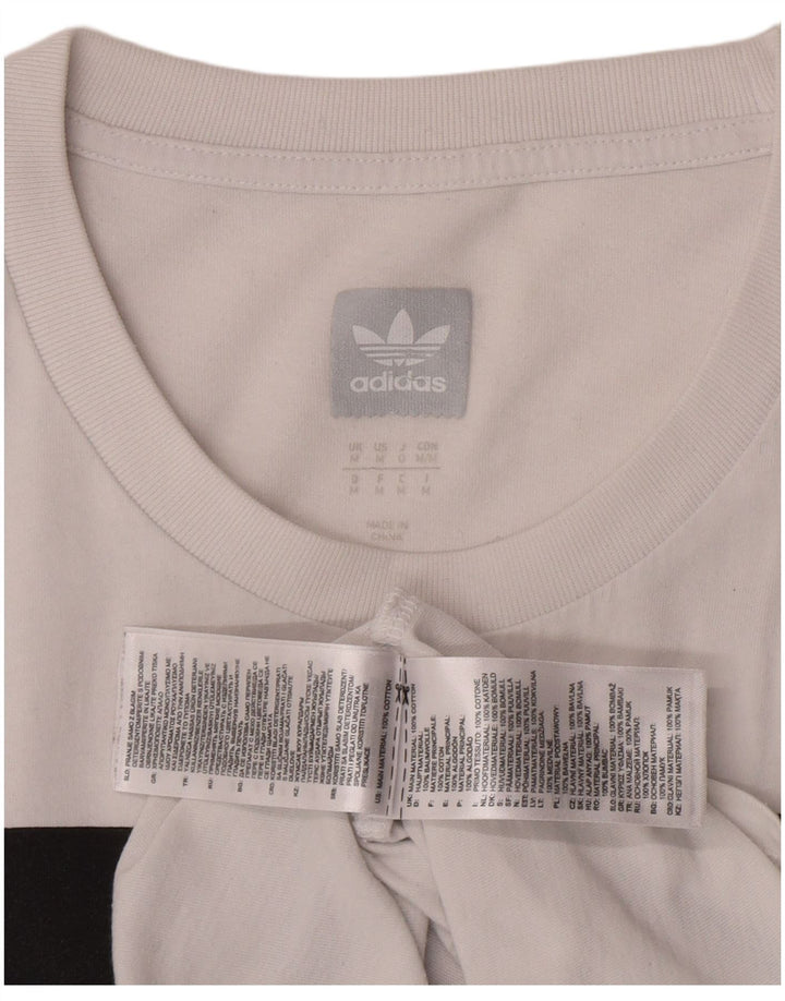 Adidas - Camiseta gráfica para hombre, talla mediana, algodón blanco