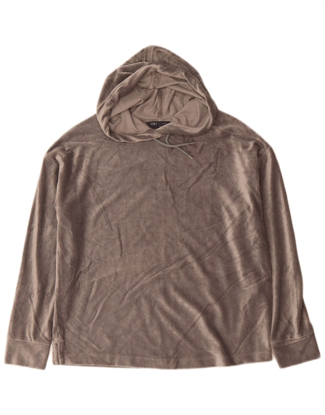 Marks & Spencer Jersey con Capucha Extragrande de Terciopelo para Mujer UK 8 Small Gris