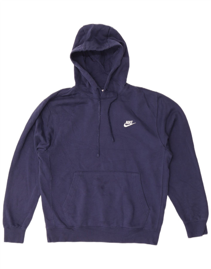 Nike Hombre Sudadera con capucha Jumper Medium Azul Marino Algodón