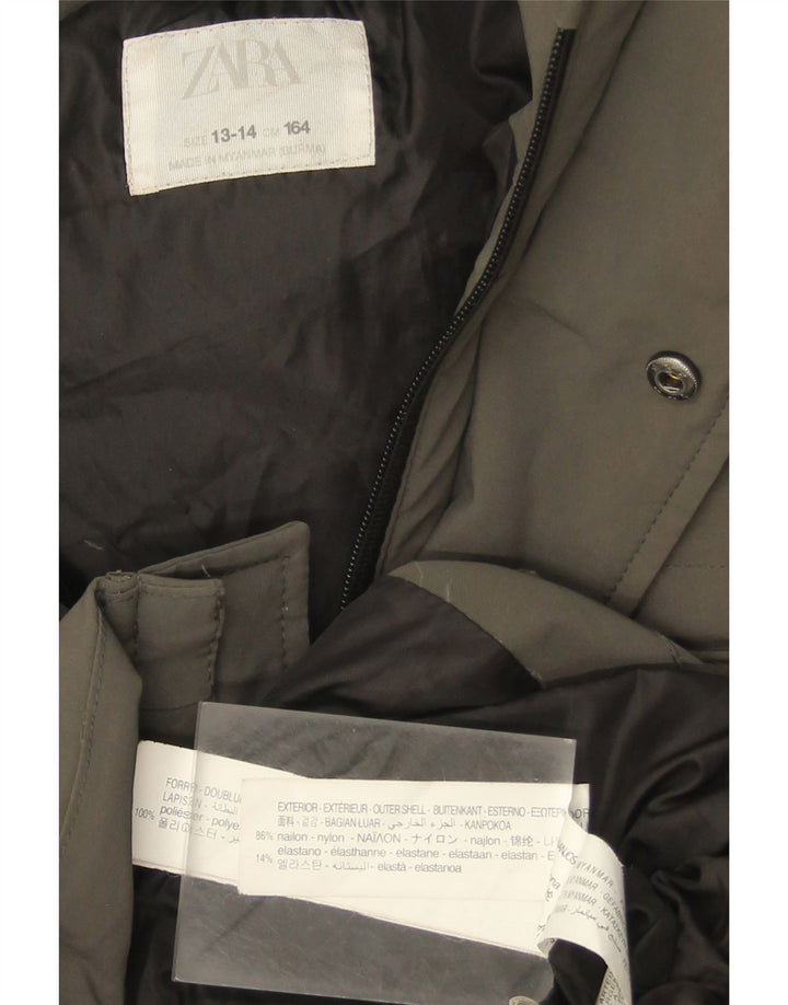 Zara Abrigo Acolchado Con Capucha Niño 13-14 Años Nylon Caqui