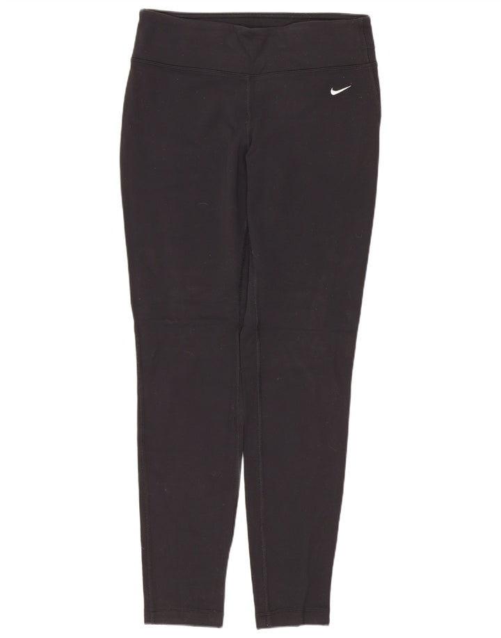 NIKE Leggings Dri Fit para Mujer UK 12 Medium Black Nylon