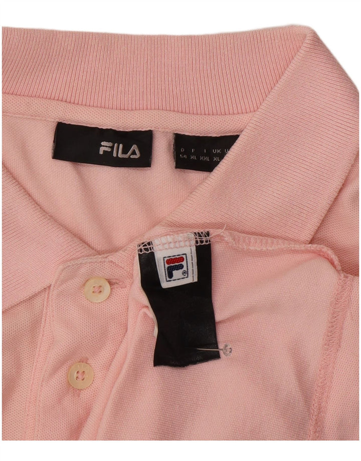 FILA Mens Polo Shirt XL Pink Cotton