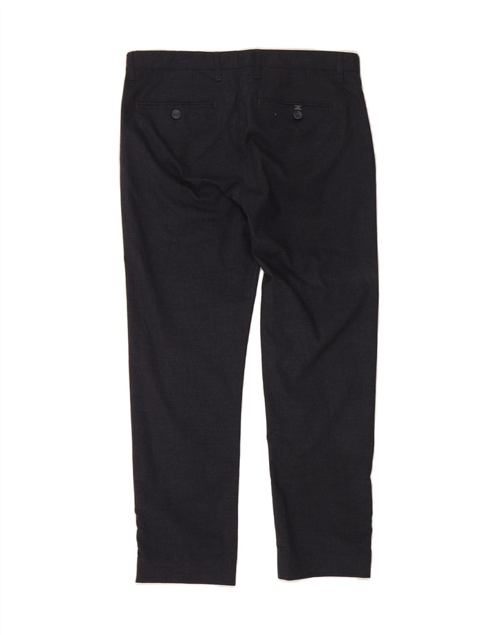TED BAKER Mens Slim Suit Trousers W32 L28 Navy Blue Polyester Vintage Ted Baker and Second-Hand Ted Baker from Messina Hembry 