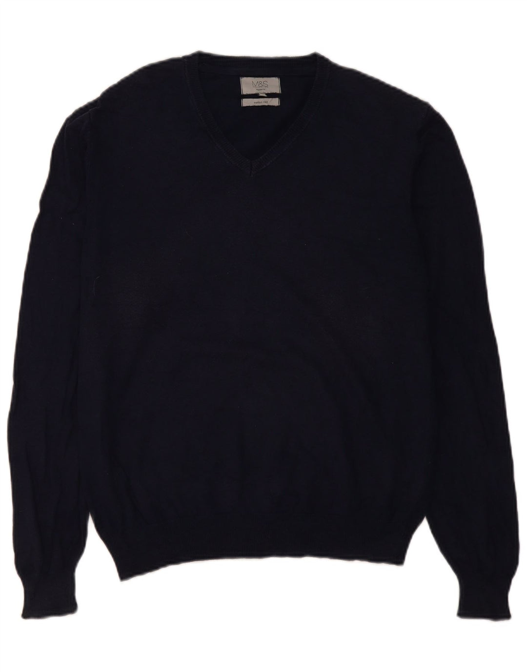 Marks & Spencer Jersey de corte regular con cuello en V para hombre Azul marino mediano