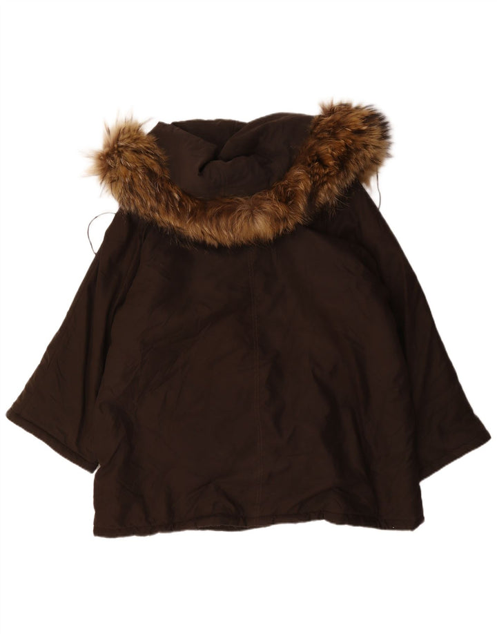 Max Mara Parka extragrande con capucha para mujer UK 8 Small Brown