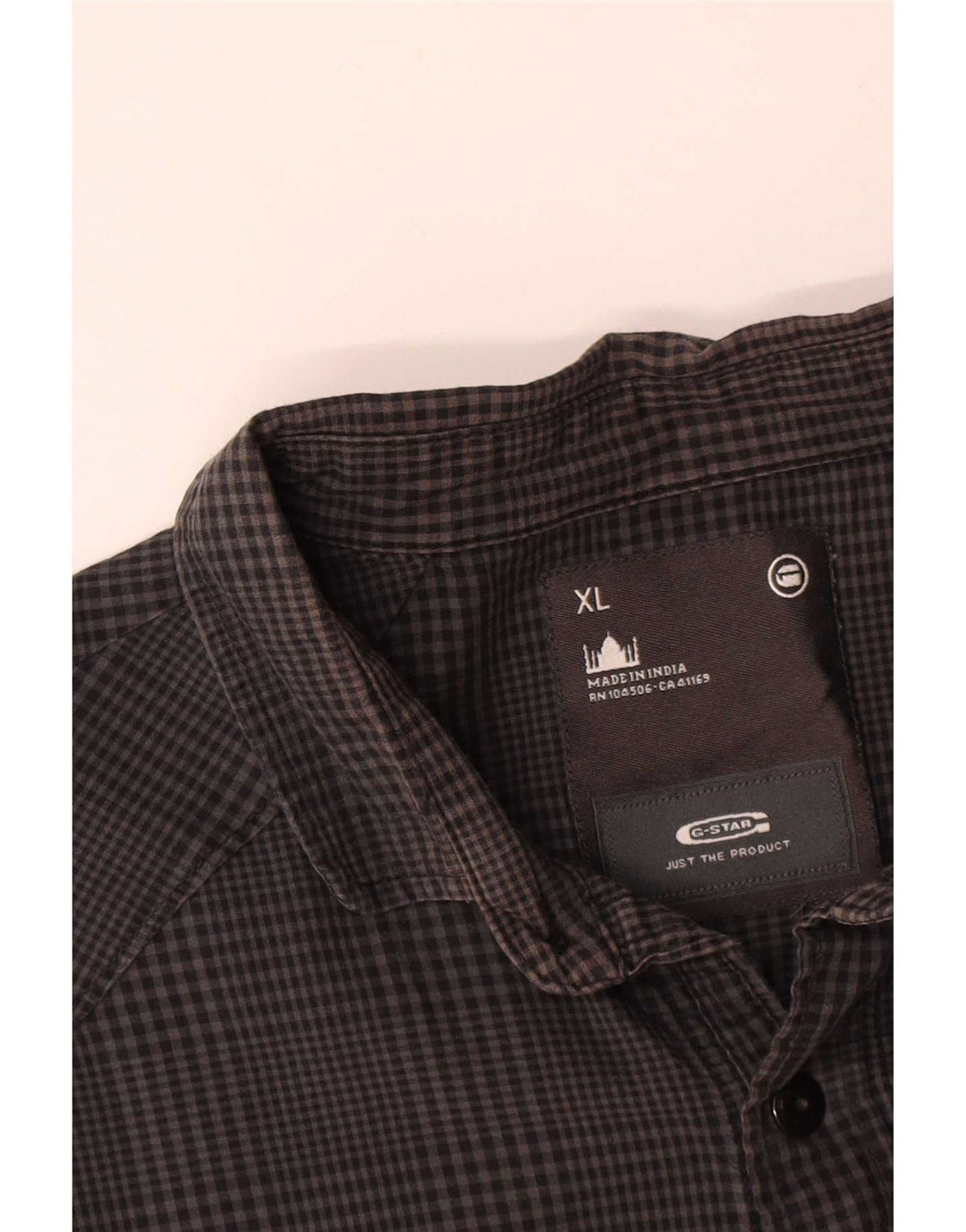 G-Star Camisa gráfica para hombre XL Algodón a cuadros gris