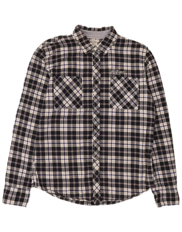 Tommy Hilfiger Camisa De Franela De Algodón A Cuadros Azul Grande | Hombre