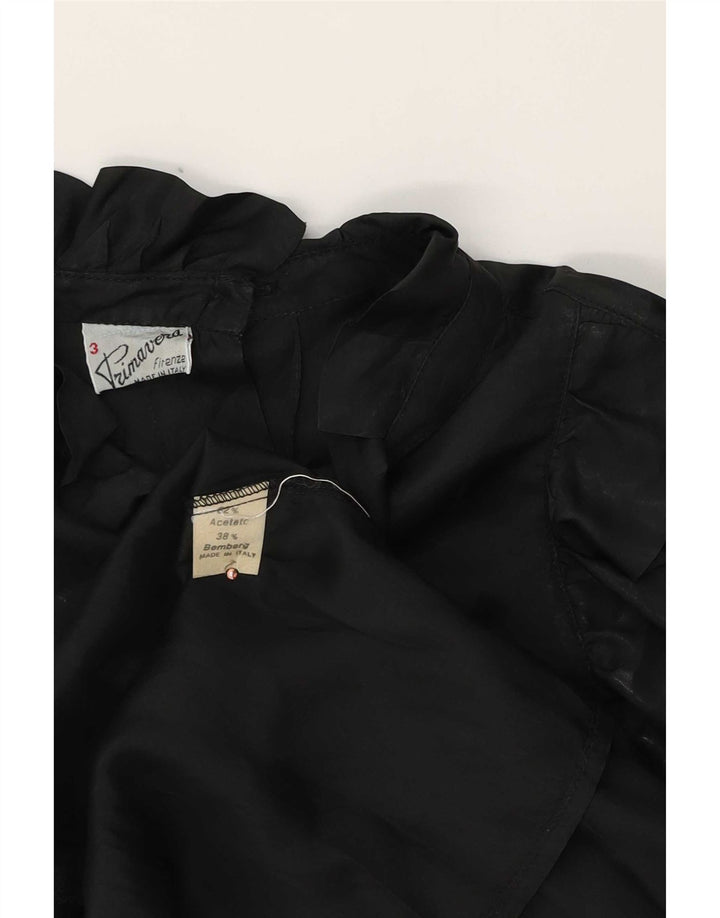 Primavera Firenze Blusa de manga larga para mujer de gran tamaño US 3 XS Negro