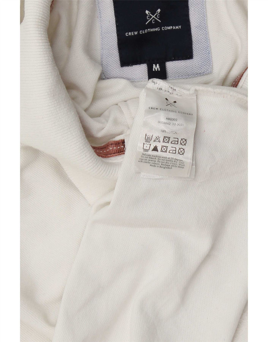 Crew Clothing Polo para hombre Algodón blanco mediano