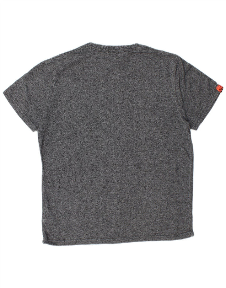 SUPERDRY Hombre Camiseta Gráfica Top XL Gris Algodón