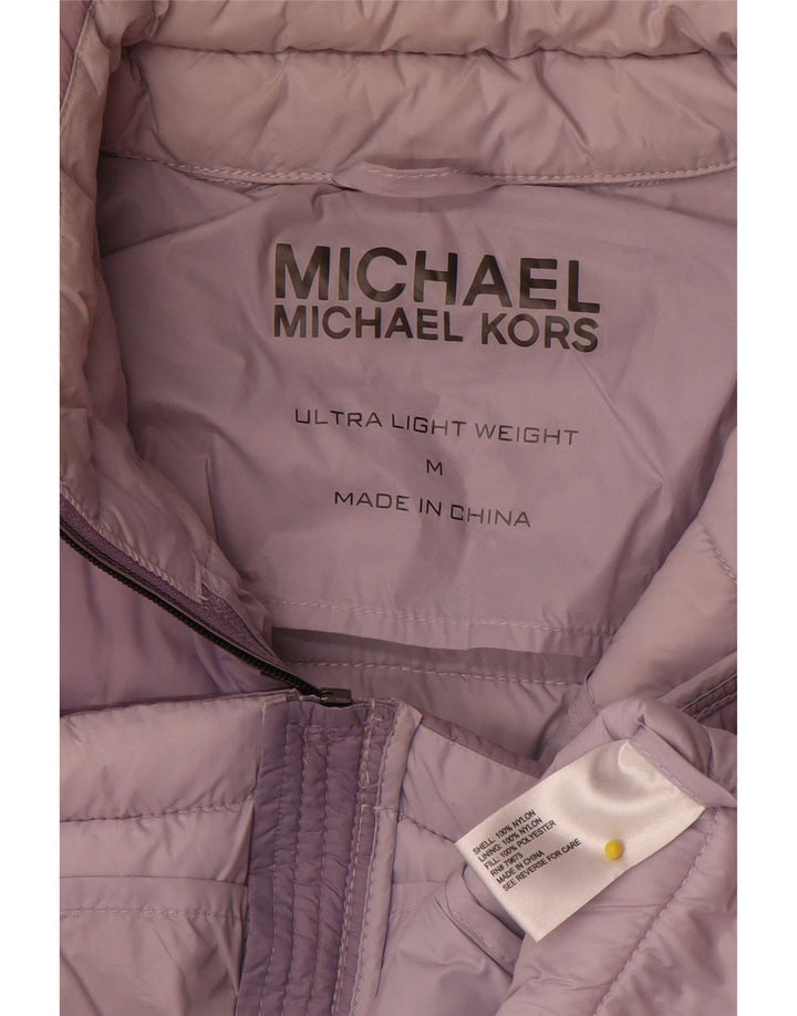 Michael Kors Chaqueta acolchada para mujer UK 44 Mediana Púrpura Nylon