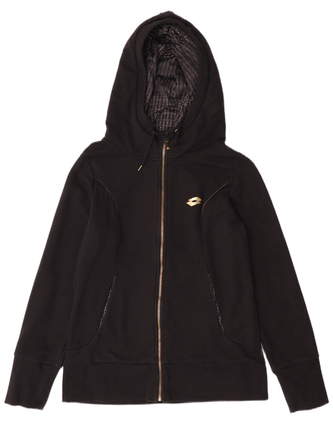 Lotto - Sudadera con capucha y cremallera para mujer, talla 40, color negro