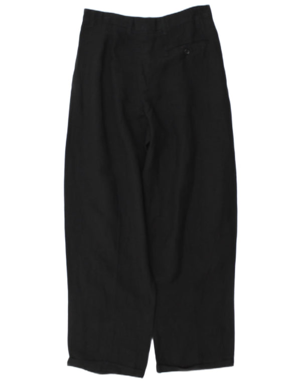 Byblos Pantalones chinos con pinzas para mujer IT 46 Large W32 L30 Black Linen