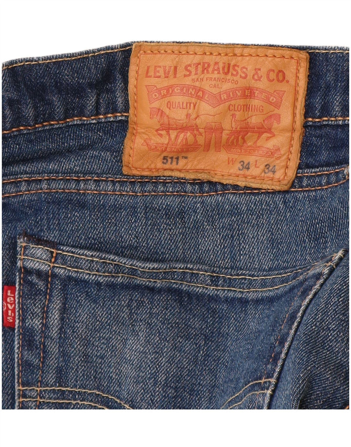 Levi's Hombre 511 Slim Jeans W34 L30 Algodón Azul