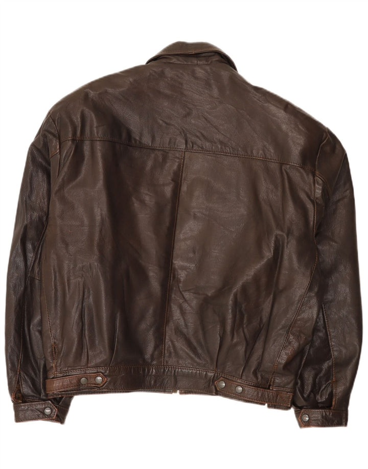 Vintage hombres chaqueta de cuero Reino Unido 40 marrón grande