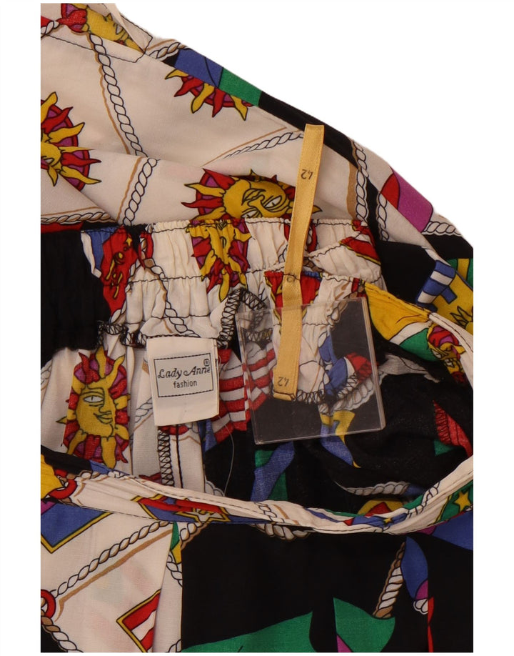 VINTAGE Falda gráfica de una línea para mujer IT 42 Mediana W30 Multicolor