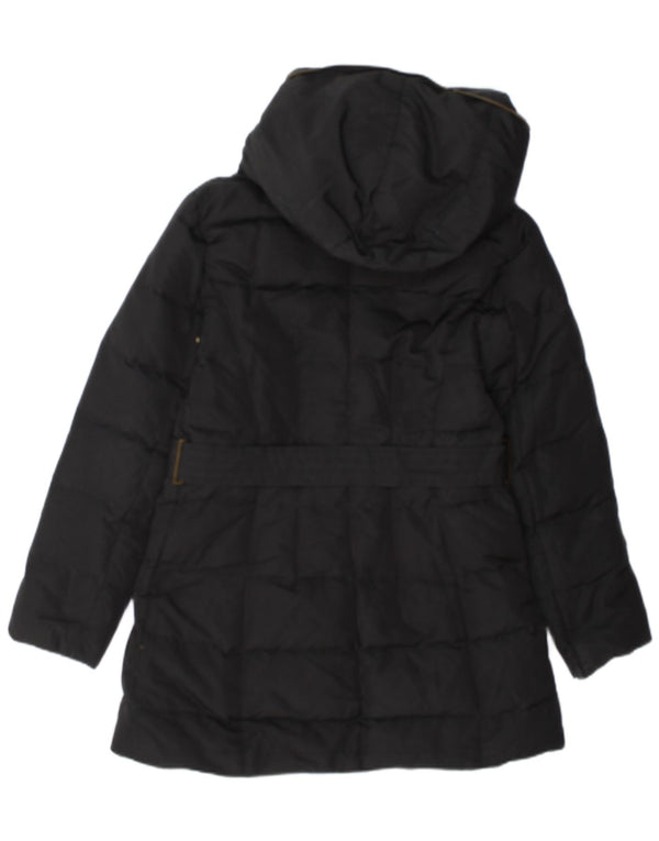 Zara Mujer Abrigo Acolchado Con Capucha Reino Unido 44 Grande Negro