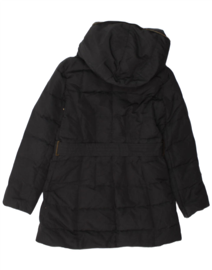 Zara Mujer Abrigo Acolchado Con Capucha Reino Unido 44 Grande Negro