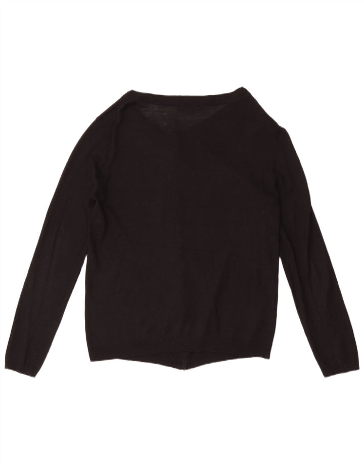 Zara Mujer Cárdigan Suéter UK 12 Mediano Negro
