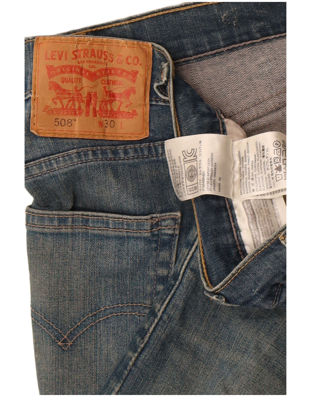 Levi's Hombre 508 Shorts De Mezclilla W30 Algodón Azul Medio