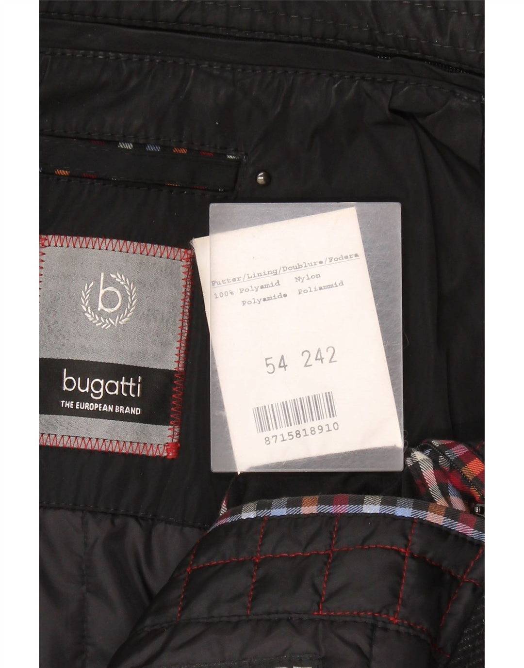 Bugatti Abrigo para hombre EU 54 2XL Lana virgen negra