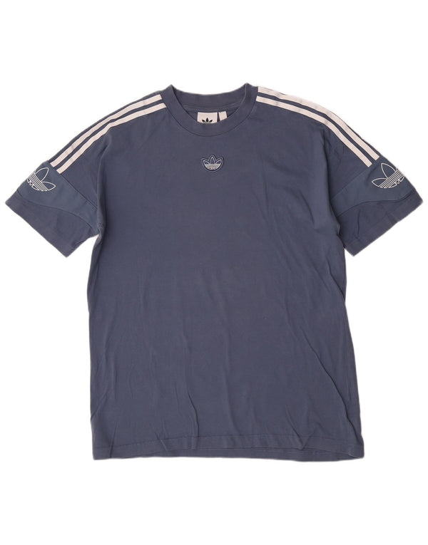 Adidas Camiseta de manga corta con gráfico regular para hombre Top Algodón azul medio
