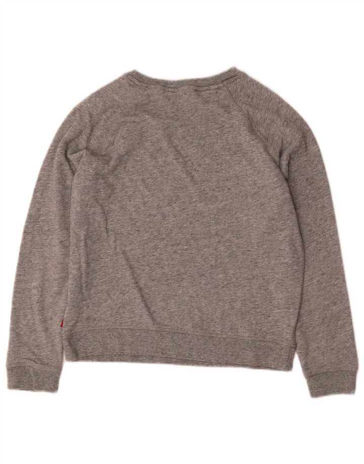 LEVI'S Womens Crop Graphic Sweatshirt Jumper UK 12 Medium Grey