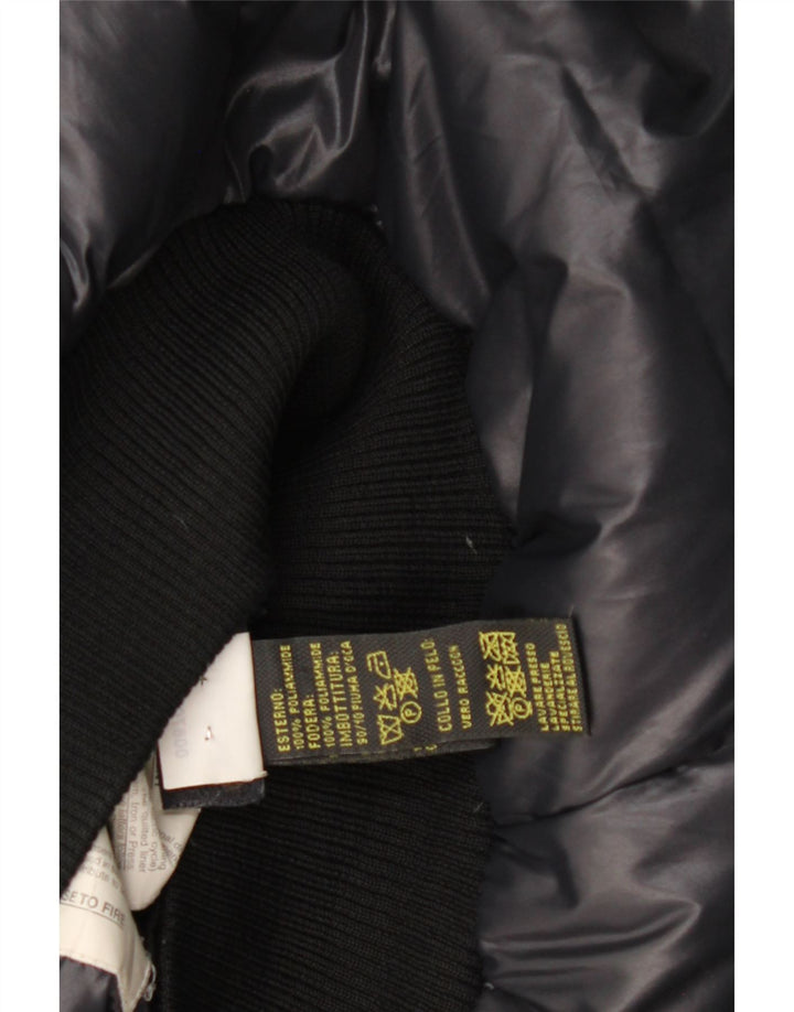 Blauer Chaqueta Acolchada con Capucha para Mujer UK 40 Mediana Azul Marino Poliamida