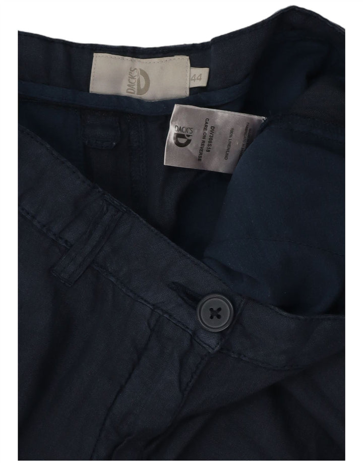DACK'S Womens Chino Shorts IT 44 Medium W30  Navy Blue Linen