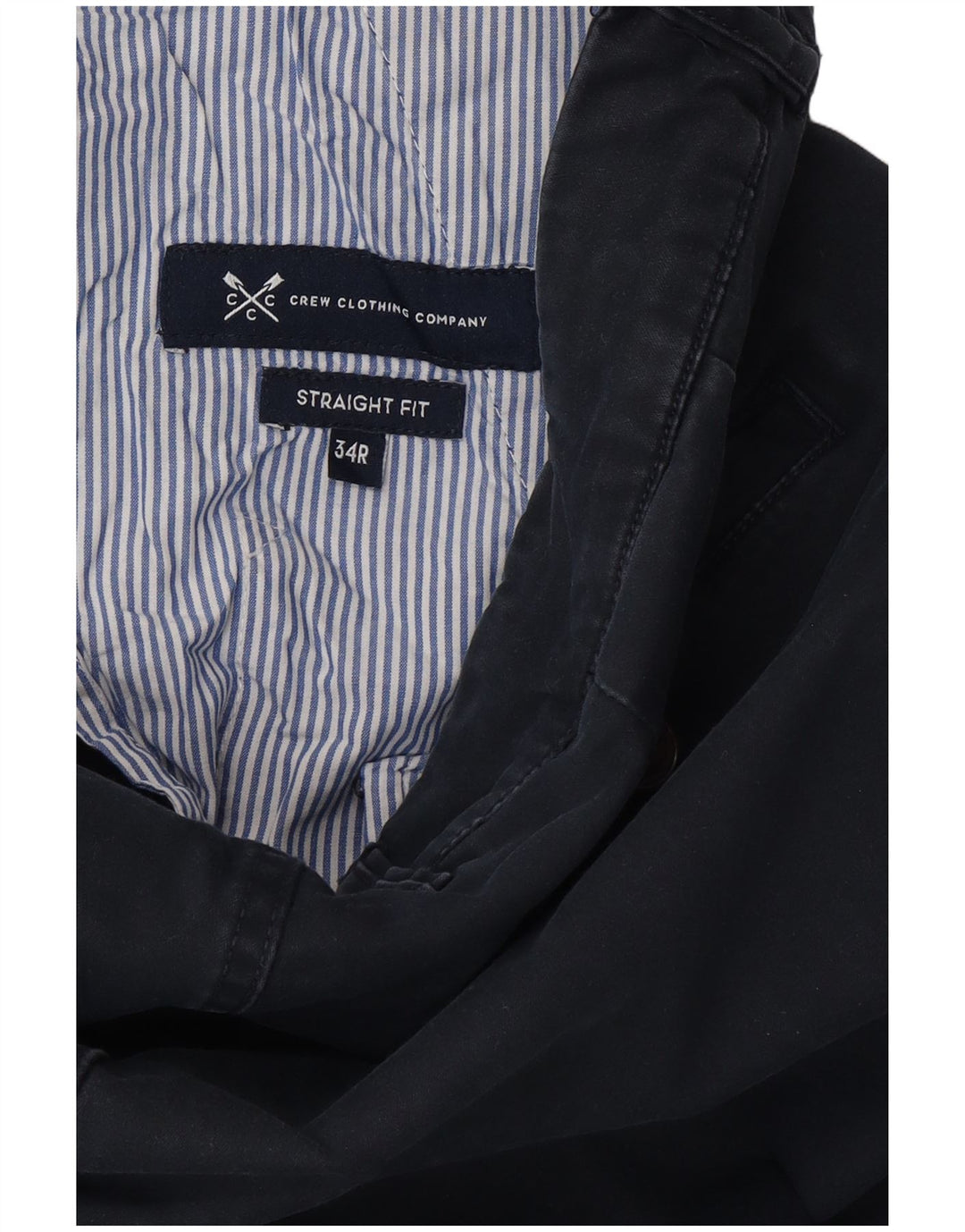 CREW CLOTHING Pantalón chino recto para hombre W34 L32 Azul marino