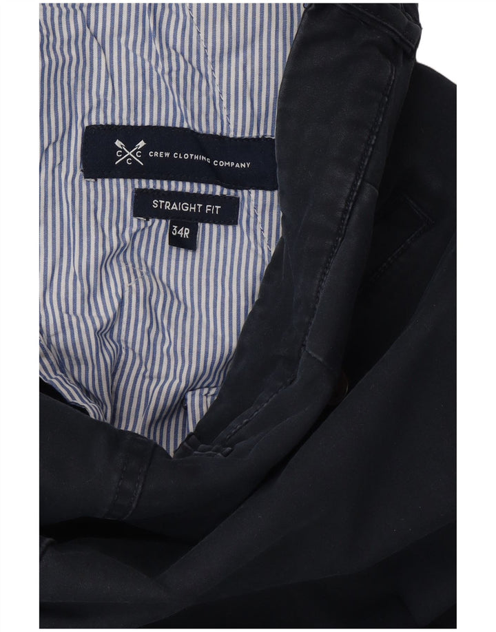 CREW CLOTHING Pantalón chino recto para hombre W34 L32 Azul marino