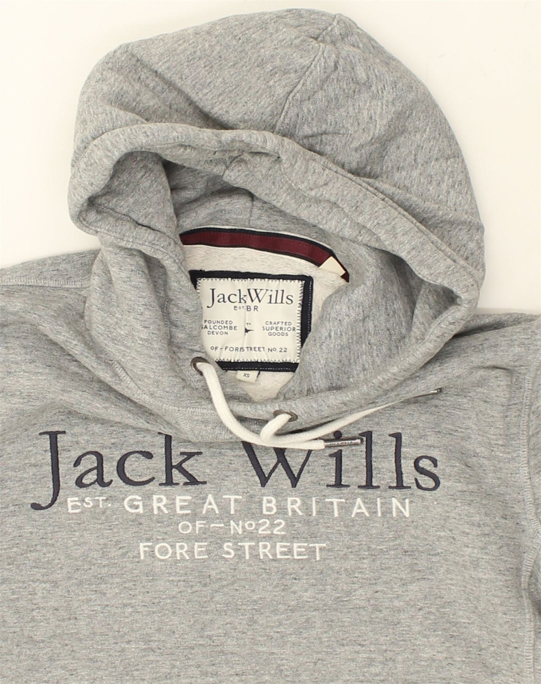 JACK WILLS Mens Graphic Hoodie Jumper XS Grey Cotton | Vintage Jack Wills | Thrift | Second-Hand Jack Wills | Used Clothing | Messina Hembry 