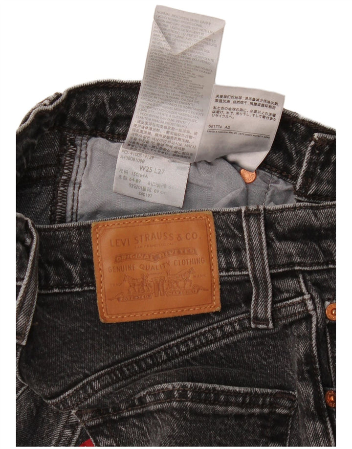 Vaqueros rectos desgastados Ribcage para mujer Levi's W25 L21 Algodón negro
