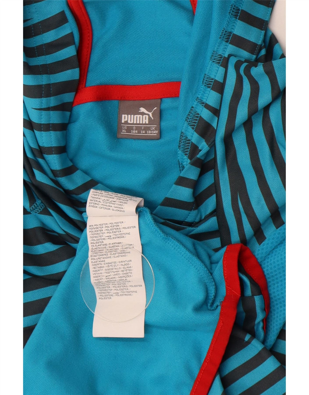 PUMA Sudadera con capucha para niño 13-14 años Poliéster a rayas azules