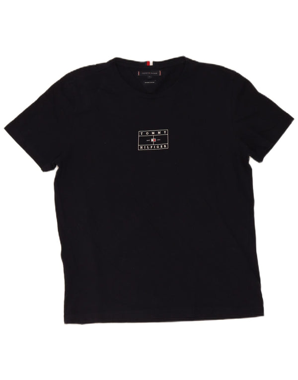Tommy Hilfiger Camiseta gráfica para hombre Top XL Algodón negro
