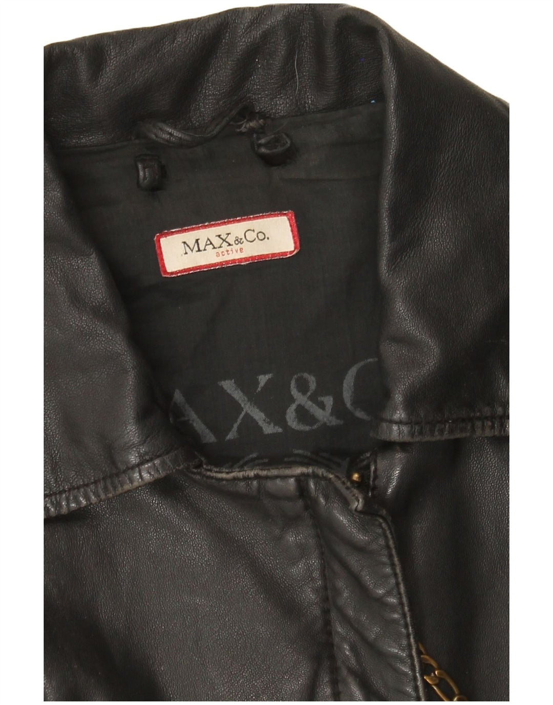 Max & Co. Chaqueta de cuero para mujer UK 42 Gris medio