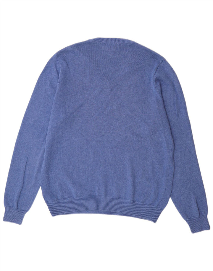Marks & Spencer Jersey con cuello en V para hombre de algodón azul medio
