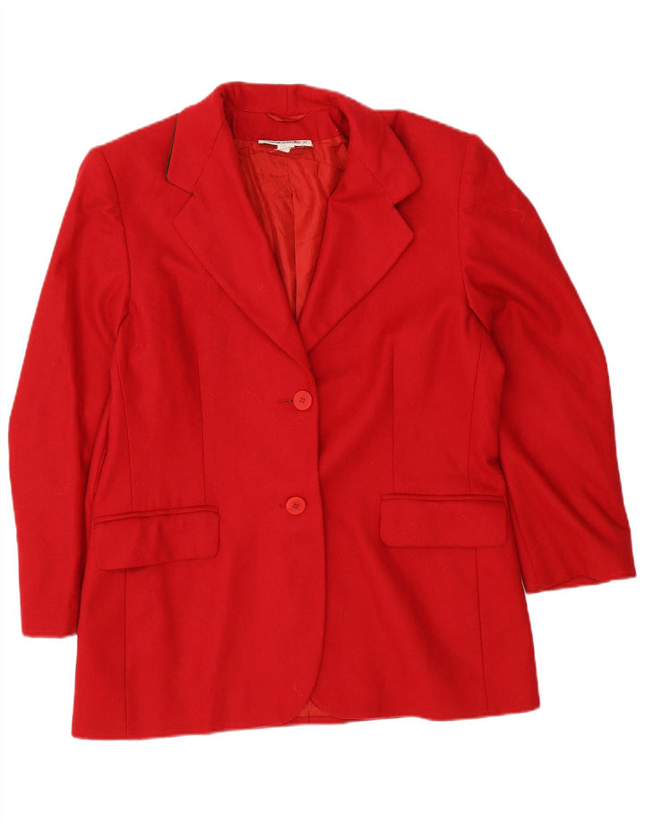 Pierre Cardin Chaqueta Blazer de 2 Botones para Mujer IT 46 Grande Algodón Rojo