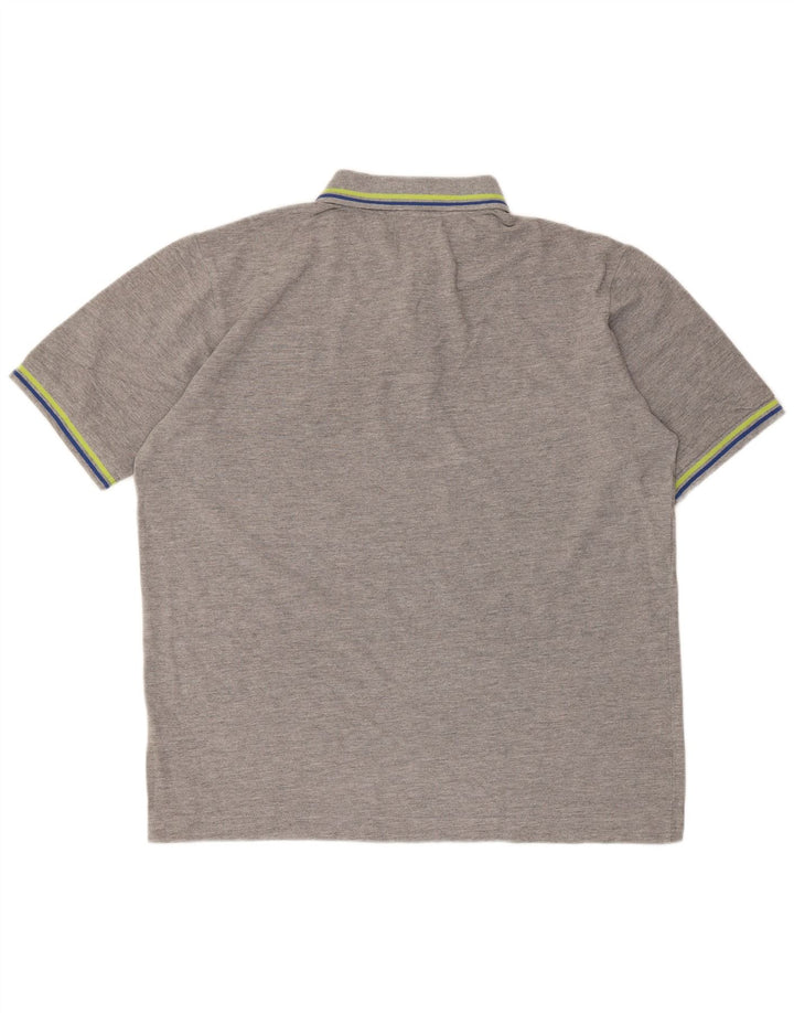 Kappa Polo para hombre de algodón moteado gris grande