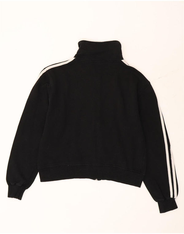 Adidas Mujer Crop Chándal Top Chaqueta UK 18 XL Algodón Negro