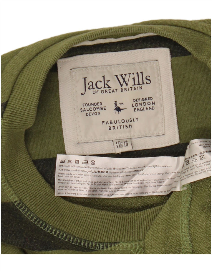 JACK WILLS Sudadera extragrande para mujer, talla 40, talla grande, color caqui a rayas