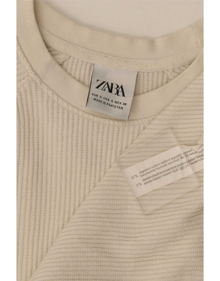 Zara Hombre Camiseta Top Small Algodón Blanco