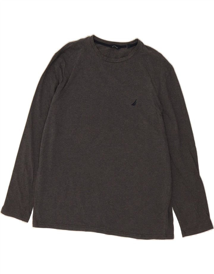 NAUTICA Mens Top Long Sleeve XL Grey Cotton Vintage Nautica and Second-Hand Nautica from Messina Hembry 