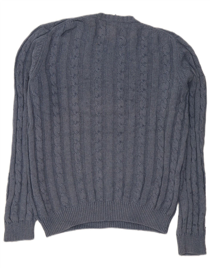 Farah Mens Crew Neck Jumper Sweater Small Azul Marino Algodón