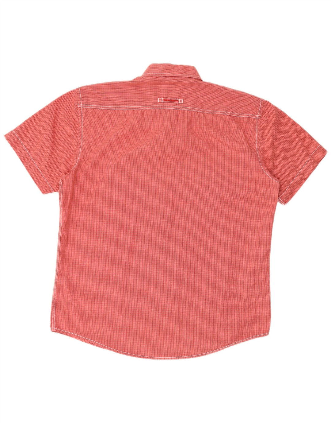 Camel Active Camisa de manga corta para hombre de algodón a cuadros rojos grandes