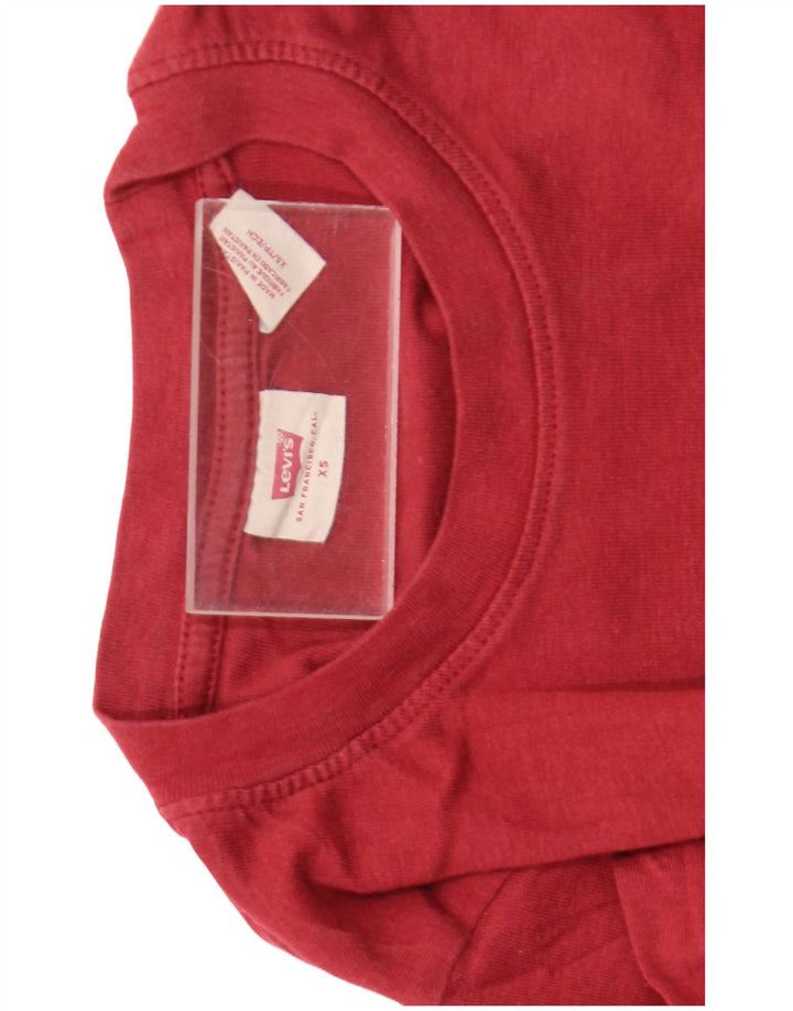Levi's Top corto para mujer de manga larga UK 4 XS Rojo