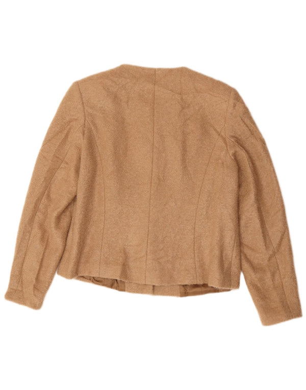 Vintage mujer 5 botones Blazer chaqueta Reino Unido 14 Medio Beige